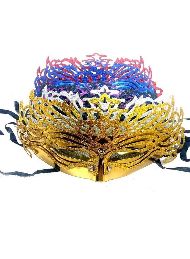 Evisha Colourful Glitter mask for Parties, Theme Party, Pool Parties, Party Props Pack of 2 (Colour May Vary) - Image 2